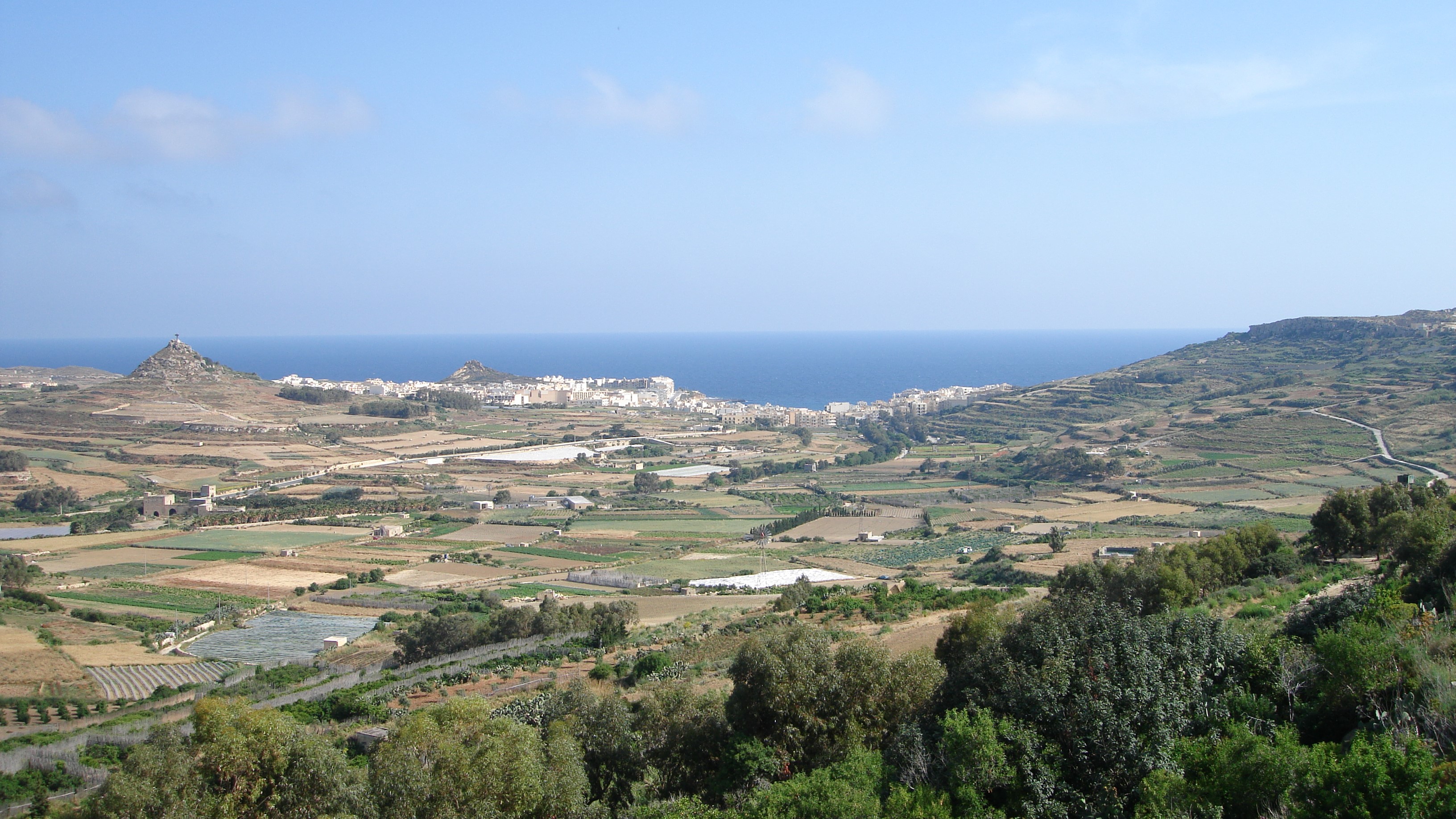 Typical farming landscape in Malta. 